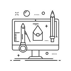 graphic design icon, graphic design vector illustration-simple illustration of graphic design, perfect for graphic design logos and icons