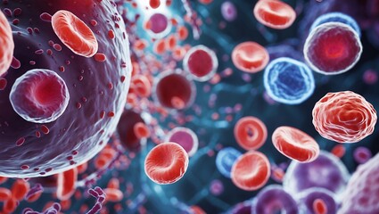 Intricate beauty of blood cells under microscope