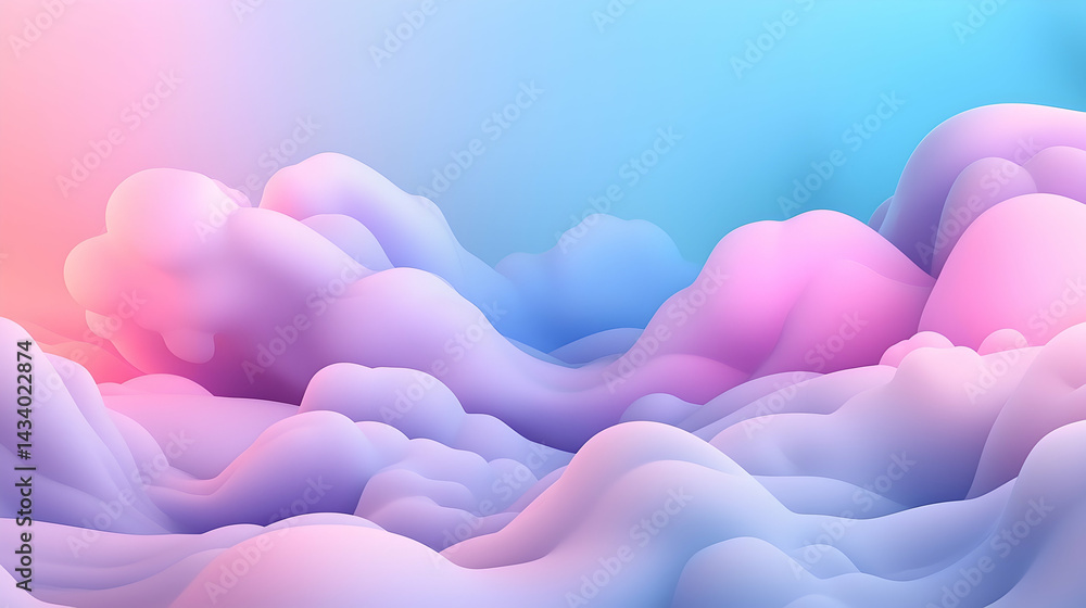 Poster abstract soft cloud gradient background
