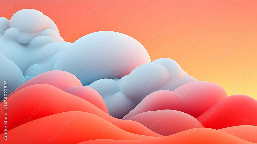 Poster abstract soft cloud gradient background