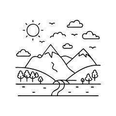 greenary landscape icon, greenary landscape vector illustration-simple illustration of greenary landscape, perfect for greenary landscape logos and icons
