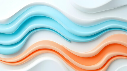 Abstract Swirling Blue and Orange Waves Background