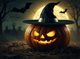 halloween background with pumpkin