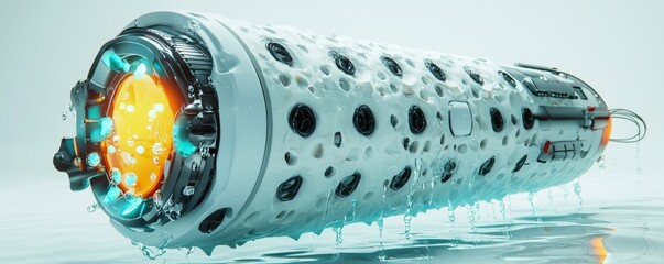 Futuristic device showcasing innovative design and advanced technology in a sleek form.