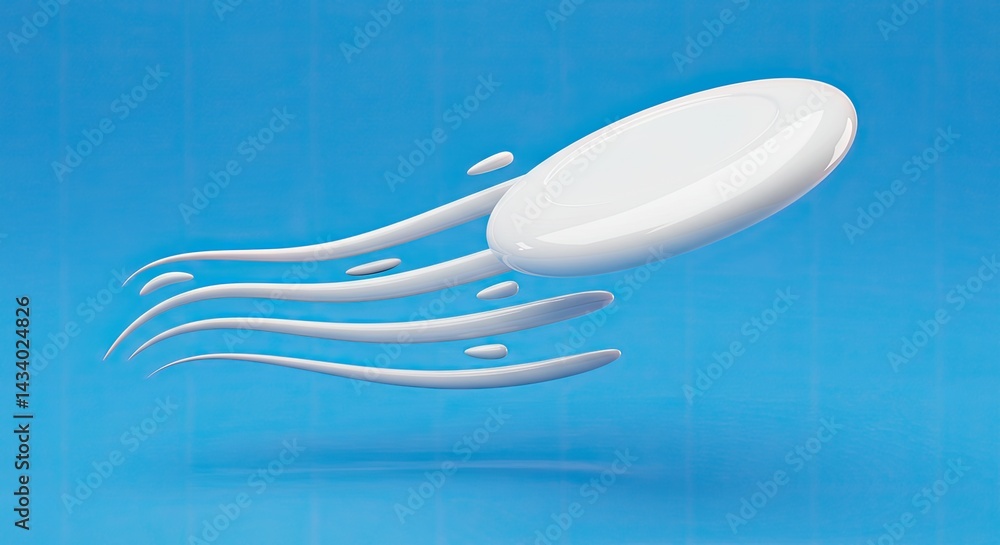 Poster generic object in motion against a vibrant blue backdrop creates a dynamic and playful image emphasi