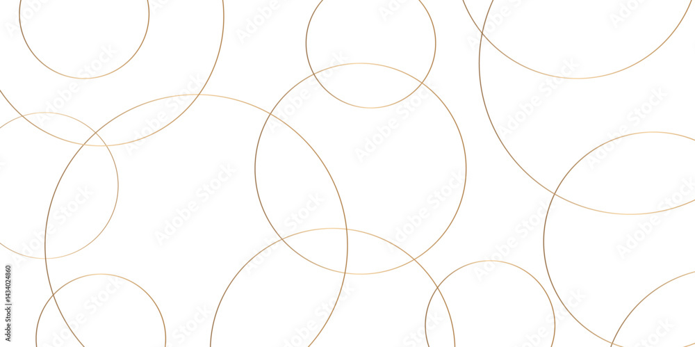 Aufkleber Abstract background golden circle stock line background. abstract artistic of geometric background Gold circles abstract seamless vector pattern. Minimal style white website banner, decoration Vector.