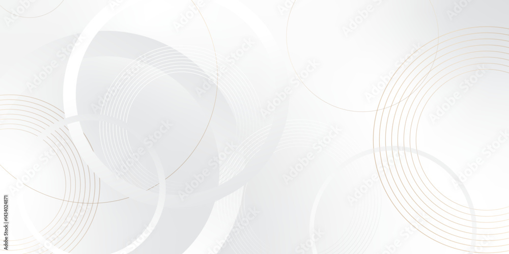 Leinwandbilder Abstract background with circle white abstract geometric background with soft light white paper circles in design .Gray abstract. Modern design background for report and project presentation template.