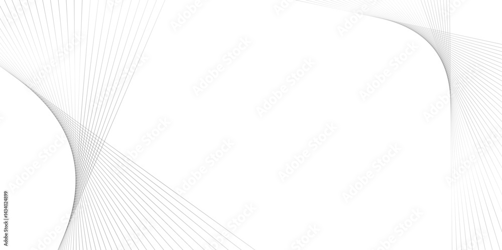 Poster Abstract grey, white smooth element swoosh speed wave modern stream background. Wave with lines created using blend tool. Abstract frequency sound wave lines and twisted curve lines background.	
