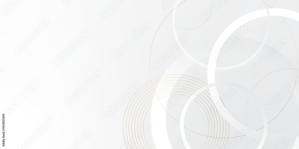 Poster Abstract background with circle white abstract geometric background with soft light white paper circles in design .Gray abstract. Modern design background for report and project presentation template.