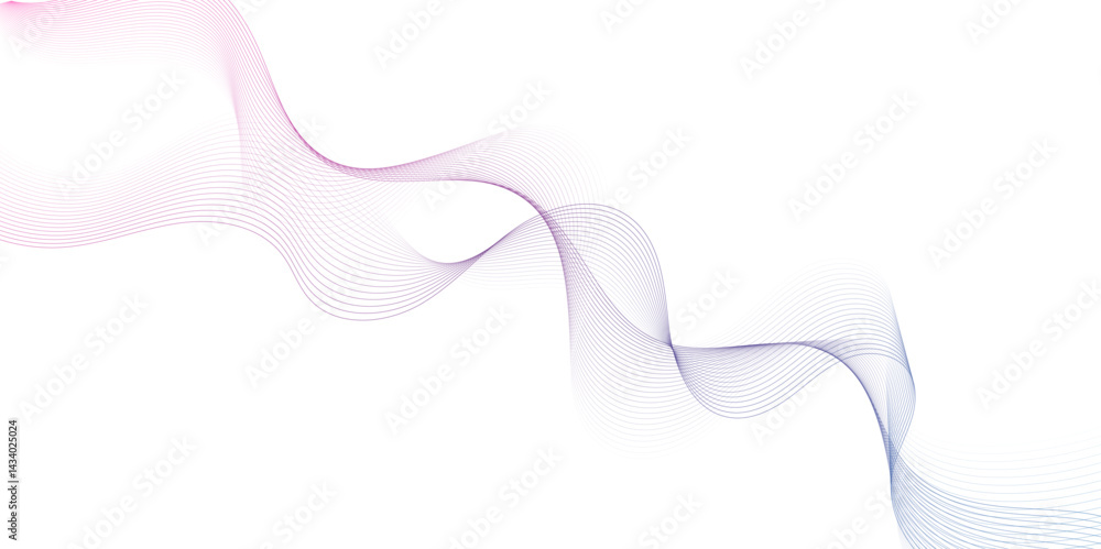 Poster  Smooth wave abstract vector background layout design.background image with dynamic curves.Abstract blue futuristic blend waves lines technology background and sound wave lines on white background.