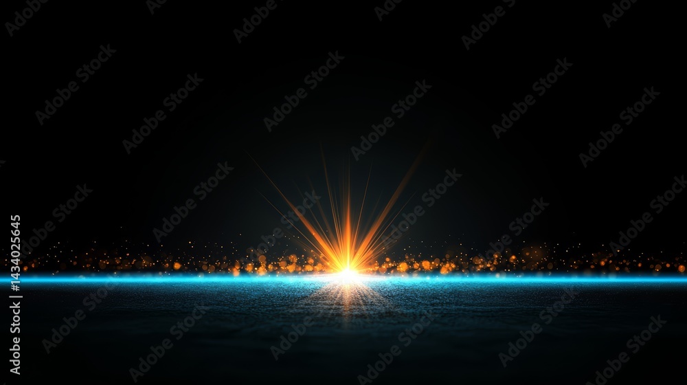 Aufkleber black background with a bright orange light in the middle. the light is surrounded by a blurry, hazy