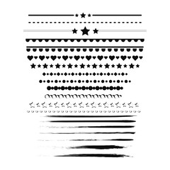 Set of handrawn dacorative border or grunge brush lines. vector illustration.