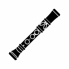 creative Silhouette  Japanese bamboo flute Icon Vector Illustration 