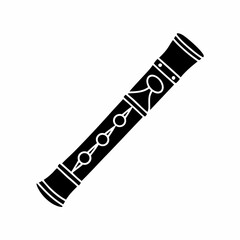creative Silhouette  Japanese bamboo flute Icon Vector Illustration 