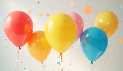 Obraz premium Cute balloons background. Parties. Confetti. 