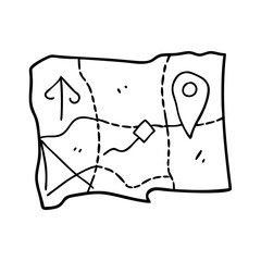 hand draw map icon, hand draw map vector illustration-simple illustration of hand draw map, perfect for hand draw map logos and icons
