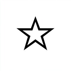 Obraz premium Minimal five-point star icon, thin black outline, monochrome design
