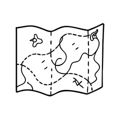 hand draw map icon, hand draw map vector illustration-simple illustration of hand draw map, perfect for hand draw map logos and icons