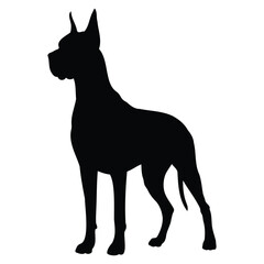 Great Dane Dog Silhouette Vector Art