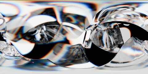 HDRI map, Abstract iridescent background design, 3d render panoramic 360 view equirectangular hdri studio lights image map