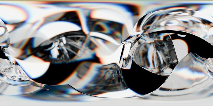 HDRI map, Abstract iridescent background design, 3d render panoramic 360 view equirectangular hdri studio lights image map