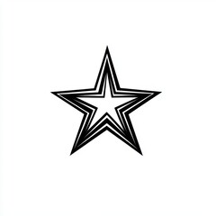 Minimalist icon clipart: thin star symbol, monochrome on white