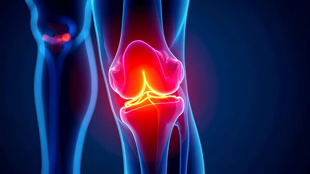 Knee pain, joint inflammation, cartilage damage. Pain management. Tendons strengthen with regular exercise. Ligament repair improves stability. Arthritis severity affects mobility.