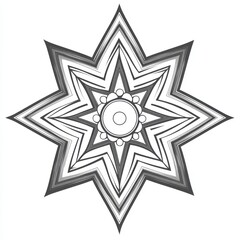 Modern star symbol in elegant line art, thin outline, isolated