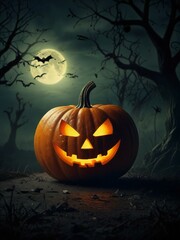 halloween background with pumpkin