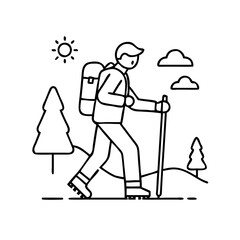 hiking icon, hiking vector illustration-simple illustration of hiking, perfect for hiking logos and icons