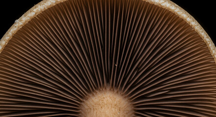 Magnified Mushroom Gills Showcase Nature's Intricate Design Patterns