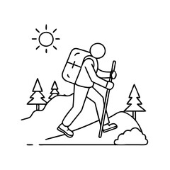 Fototapeta premium hiking icon, hiking vector illustration-simple illustration of hiking, perfect for hiking logos and icons