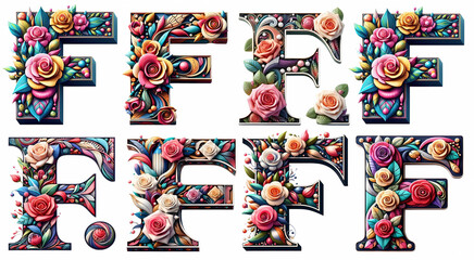 The letter F is beautifully designed, stylish, modern and outstanding. The pattern is colorful. F.2