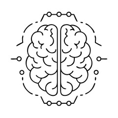 human brain icon in line style icon