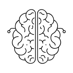 human brain icon in line style icon