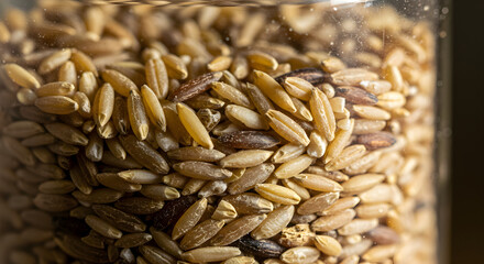 Obraz premium Close Up View Of Healthy Rye Grain For Natural Food Concepts