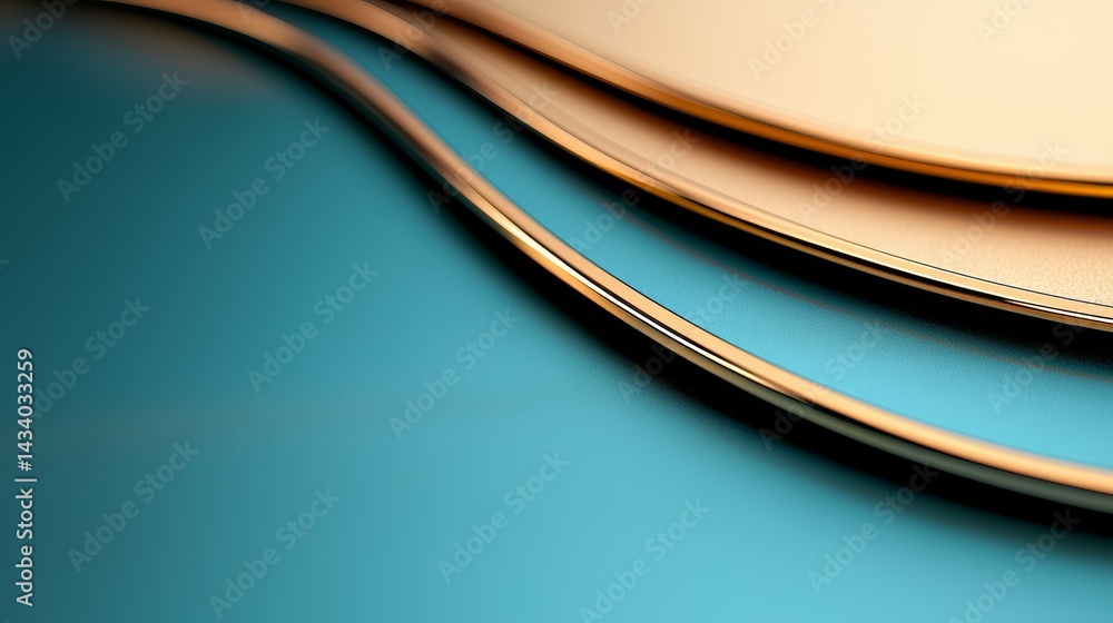 Poster blue and gold striped background with a gold and blue line. the blue background is smooth and calmin