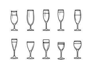 Personalized Champagne Flute line art design