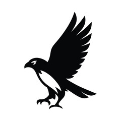 Bold Bald Eagle Silhouette, Iconic Wildlife Vector, Patriotic Eagle Silhouette for Logo and Design Use