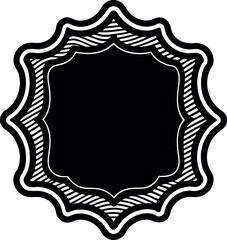 Rectangle Frames with Wavy Edges Silhouette in Black | Decorative Border Vector