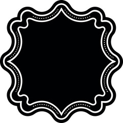Rectangle Frames with Wavy Edges Silhouette in Black | Decorative Border Vector