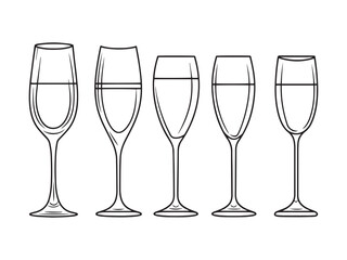 Personalized Champagne Flute line art image