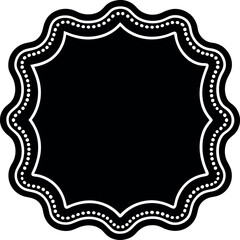 Rectangle Frames with Wavy Edges Silhouette in Black | Decorative Border Vector