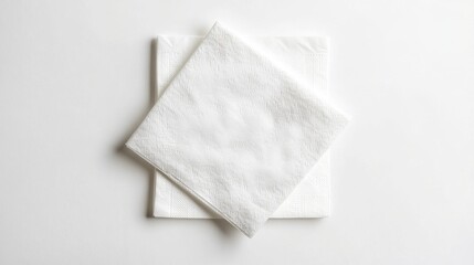 Obraz premium White Linen Napkins with Silver Dot Pattern on White Background
