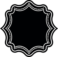 Rectangle Frames with Wavy Edges Silhouette in Black | Decorative Border Vector