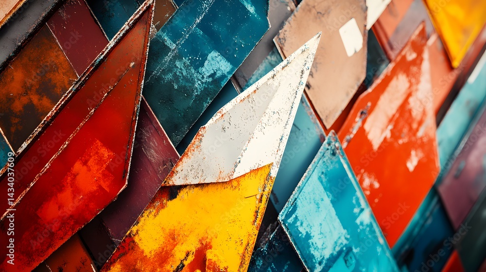 Poster vibrant and colorful wall of mosaic tiles showcasing a dynamic display of artistry and creative desi