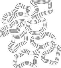 Set of black outlines abstract blob shapes. Perfect for modern stickers, logo elements, posters, digital art, branding, and minimalist graphic design projects.