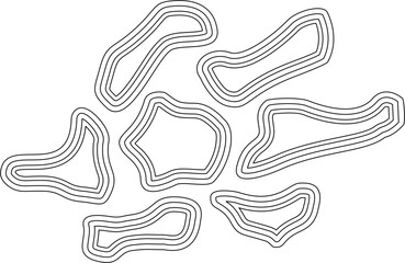 Set of black outlines abstract blob shapes. Perfect for modern stickers, logo elements, posters, digital art, branding, and minimalist graphic design projects.