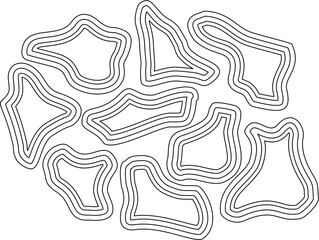 Set of black outlines abstract blob shapes. Perfect for modern stickers, logo elements, posters, digital art, branding, and minimalist graphic design projects.