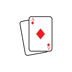 two ace of diamonds cards.